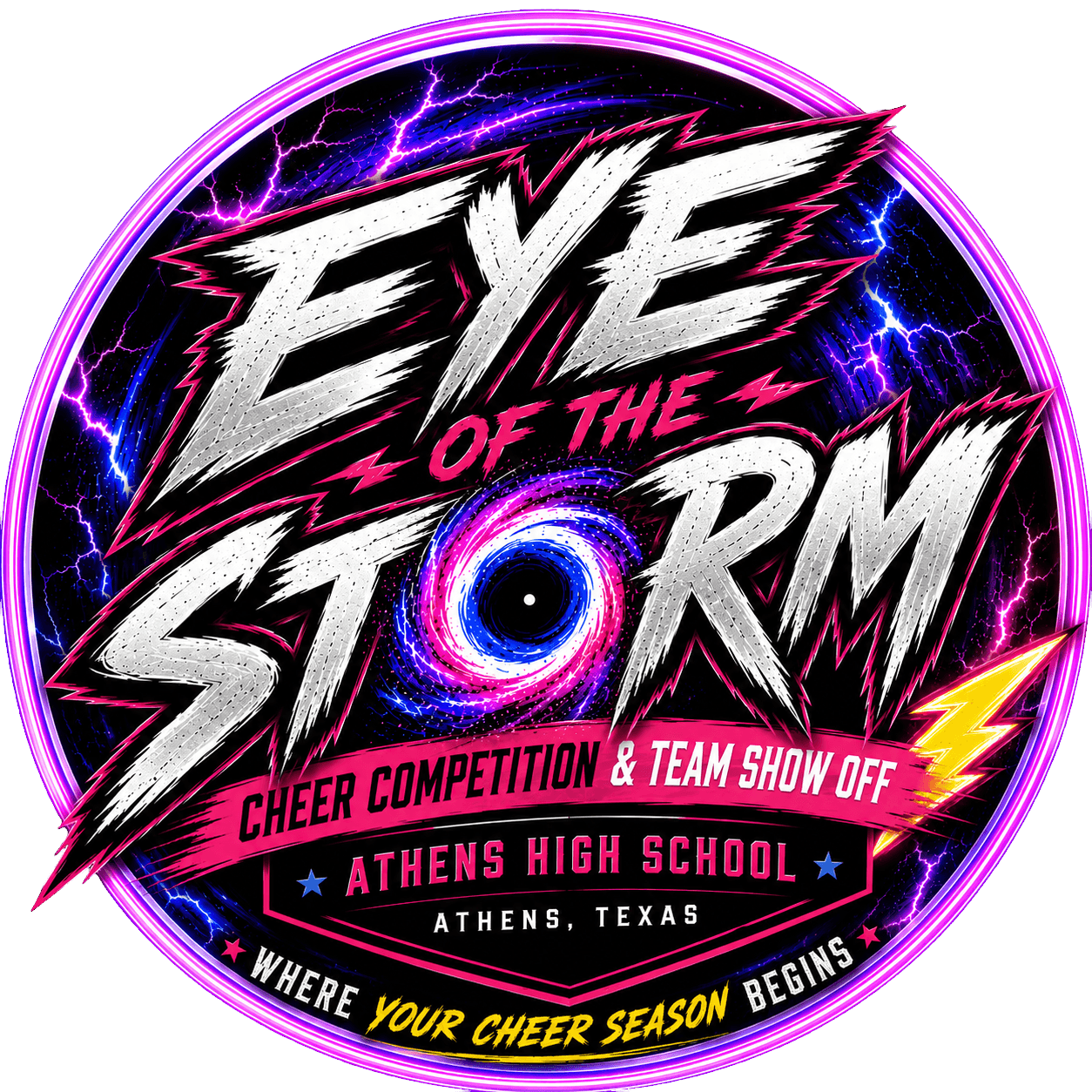 Eye of the Storm Cheer Competition and Team Show-Off logo